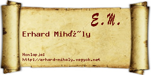 Erhard Mihály névjegykártya